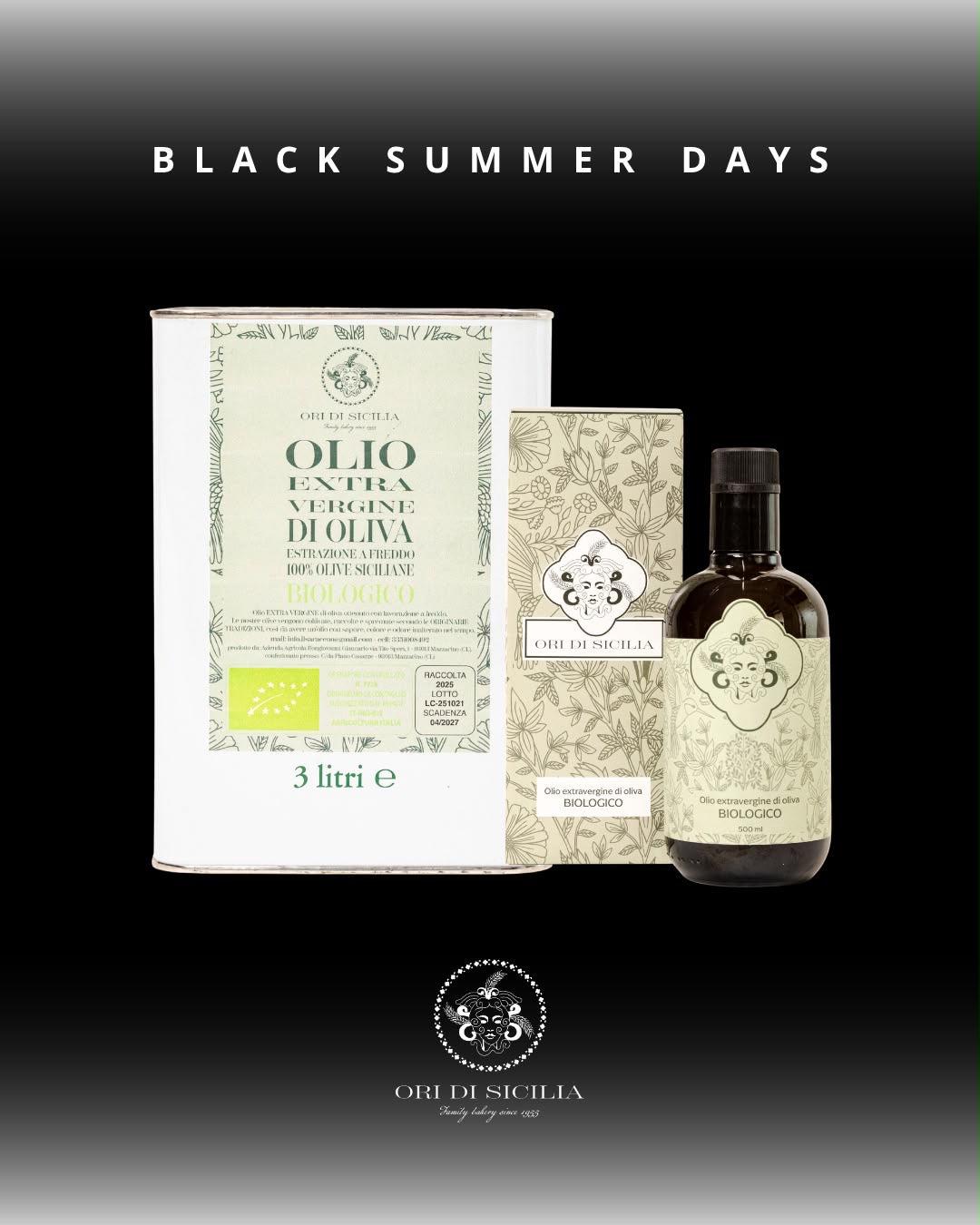Olio Extravergine di Oliva Biologico Siciliano  – Estratto a Freddo | Olio EVO Artigianale di Sicilia